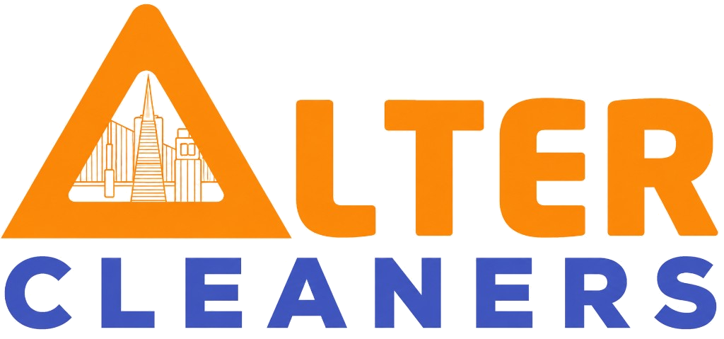 Alter Cleaners San Francisco logo with skyline and Bay Bridge